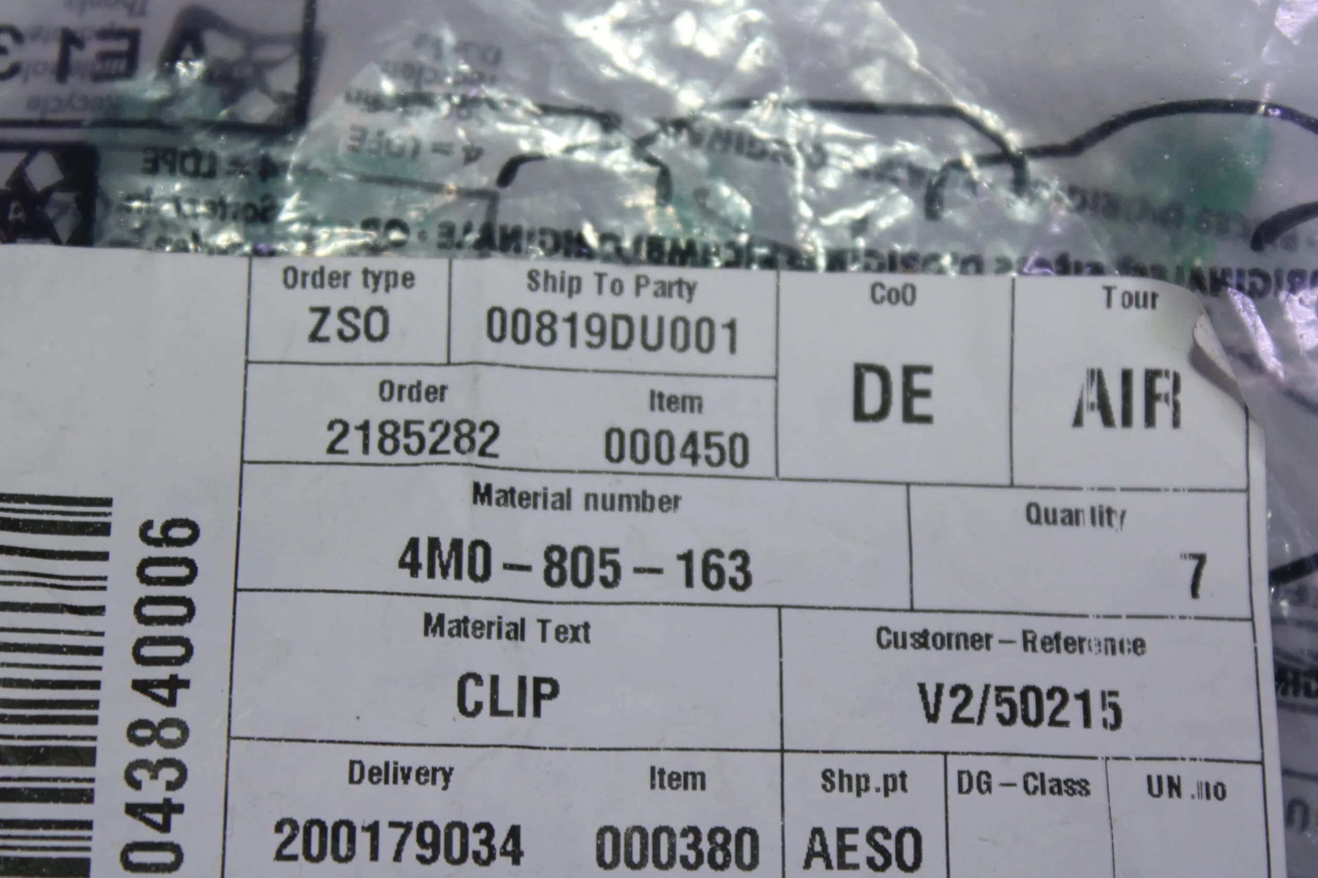 AUDI Q5 CLIP 4M0805163