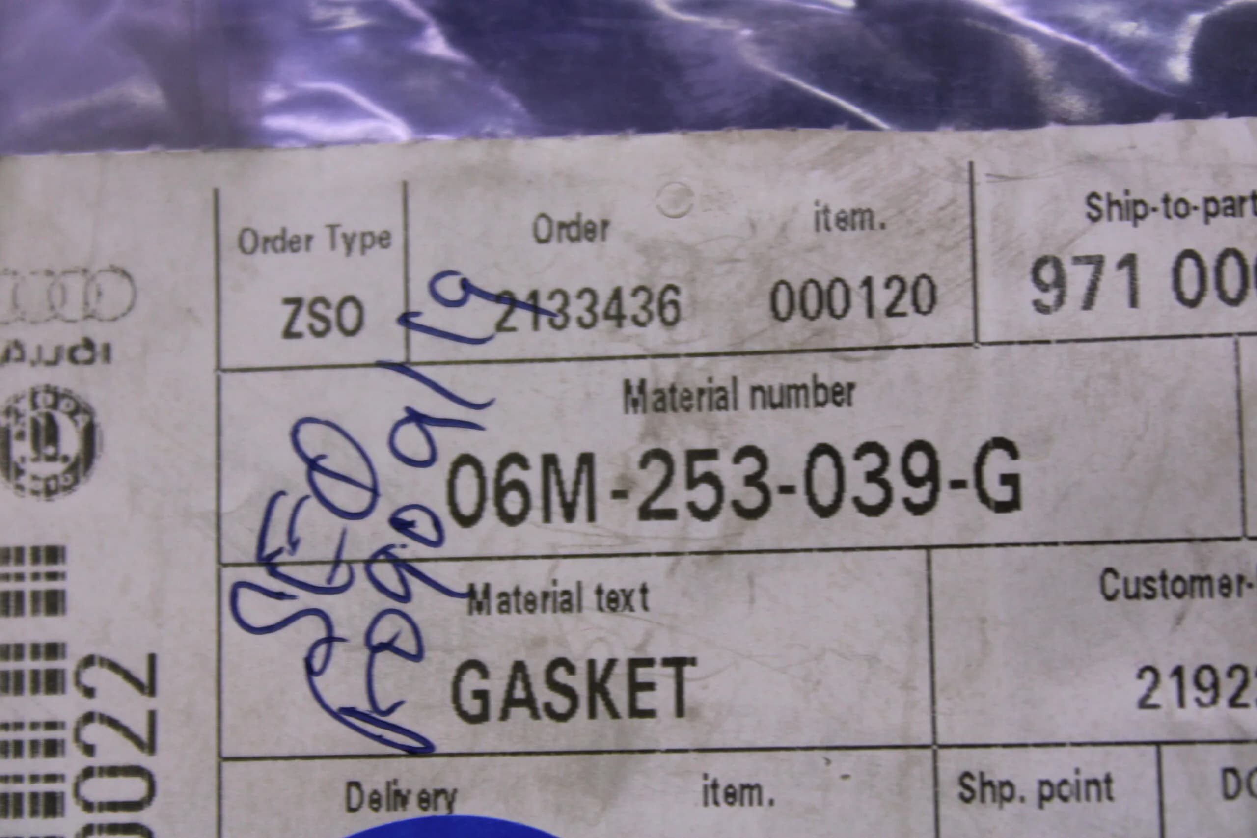 AUDI A4 SEAL 06M253039G